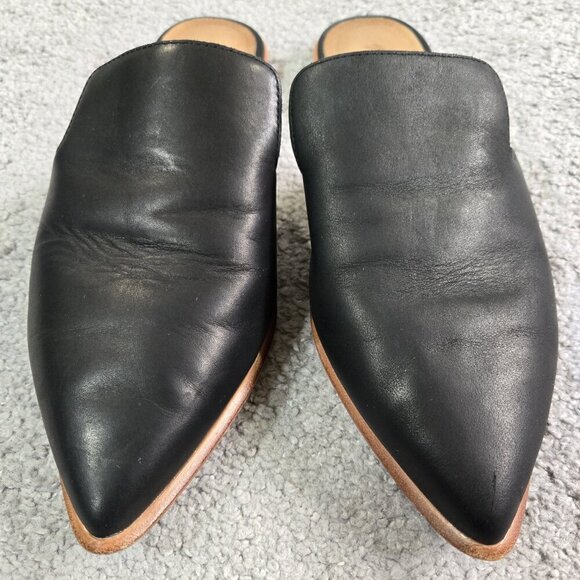 Madewell The Gemma Mule in Leather Black Slip On Flats Capsule G8388 - Picture 5 of 13